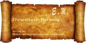Ehrenstein Melinda névjegykártya